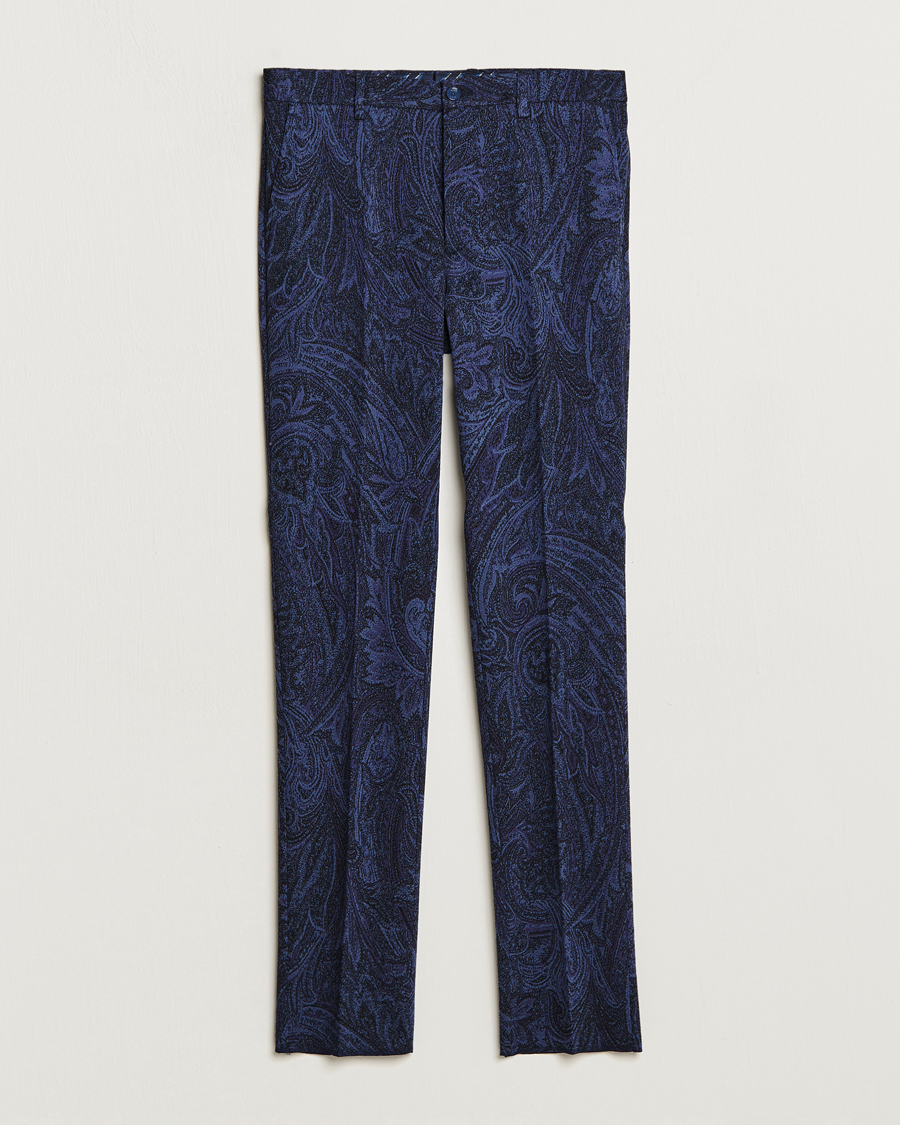 Mies | Housut | Etro | Tonal Paisley Trousers Navy