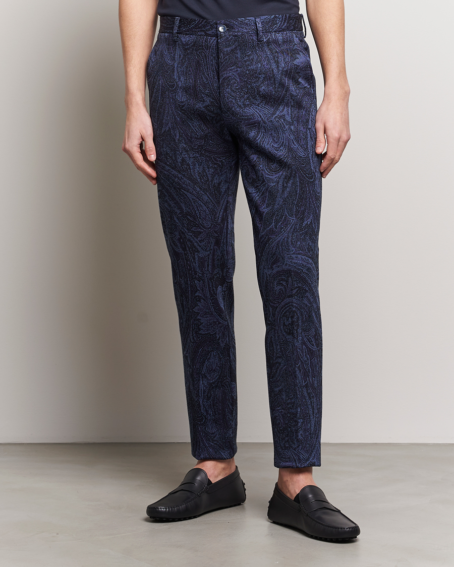 Mies | Housut | Etro | Tonal Paisley Trousers Navy