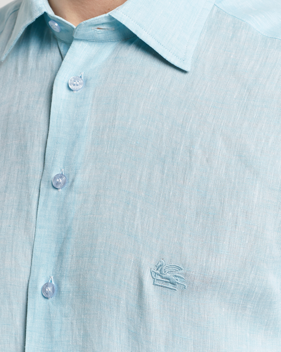 Mies | Kauluspaidat | Etro | Slim Fit Linen Shirt Light Blue