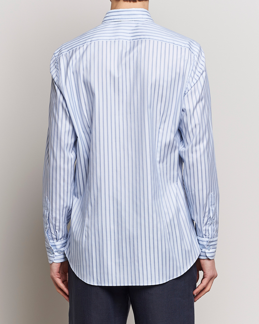 Mies | Kauluspaidat | Etro | Slim Fit Striped Cotton Shirt Light Blue