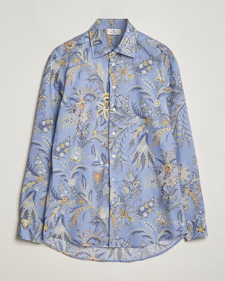 Mies | Kauluspaidat | Etro | Slim Fit Floral Print Shirt Azzurro