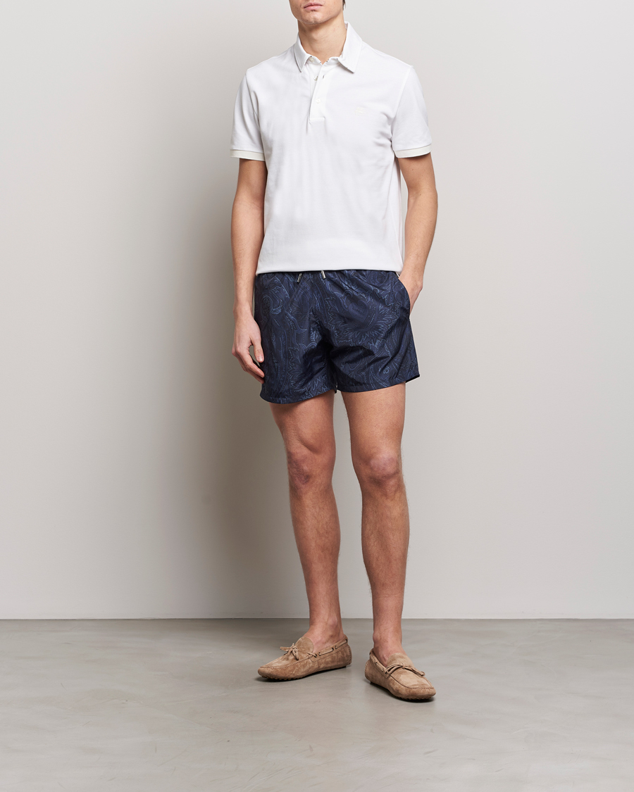 Mies | Pikeet | Etro | Contrast Paisley Polo White