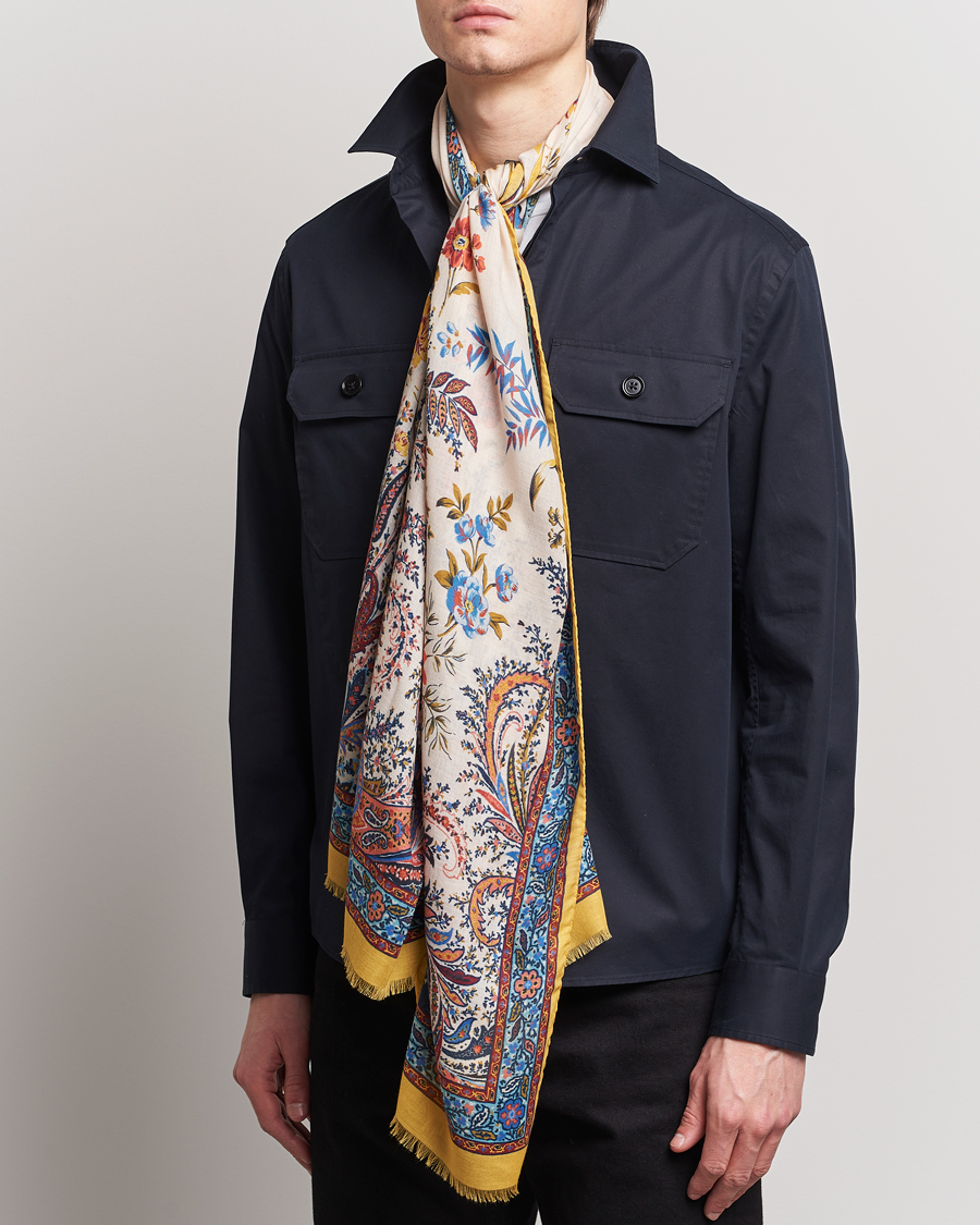 Mies | Etro Modal/Cashmere Printed Scarf Yellow | Etro | Modal/Cashmere Printed Scarf Yellow
