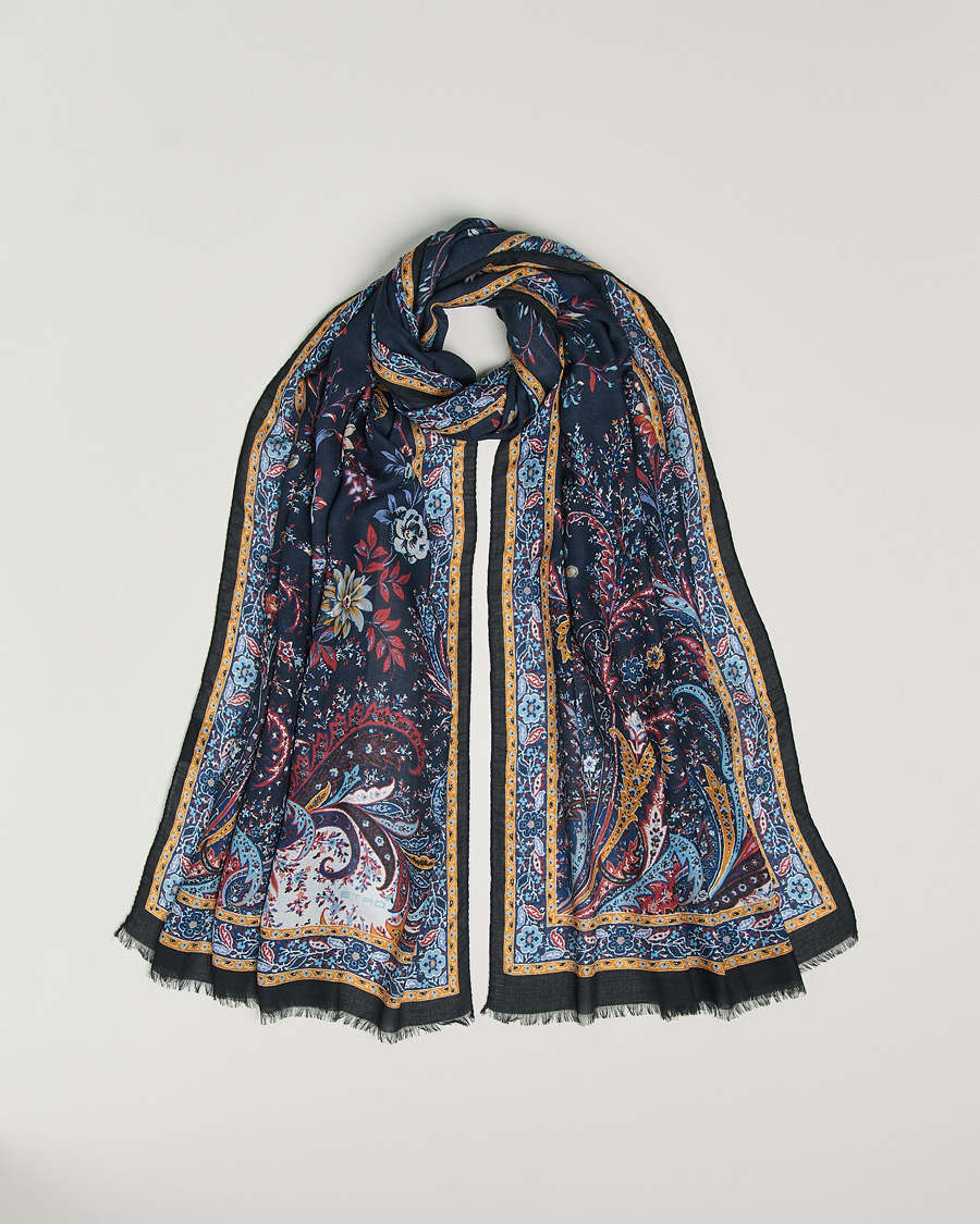 Mies | Etro Modal/Cashmere Printed Scarf Navy | Etro | Modal/Cashmere Printed Scarf Navy