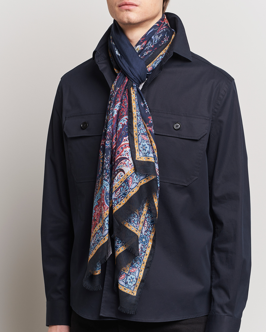 Mies | Italian Department | Etro | Modal/Cashmere Printed Scarf Navy