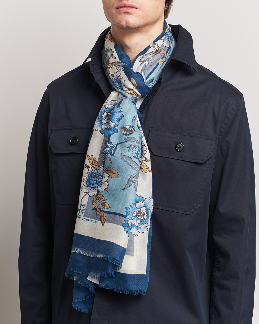 Mies | Etro Modal/Cashmere Printed Scarf Light Blue | Etro | Modal/Cashmere Printed Scarf Light Blue