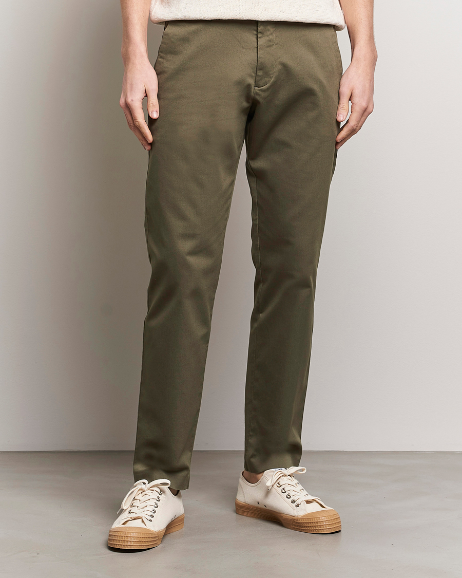 Mies | Chinot | NN07 | Theo Regular Fit Stretch Chinos Capers Green