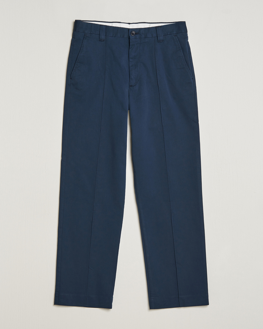 Mies | Housut | NN07 | Tauber Pleated Trousers Navy Blue