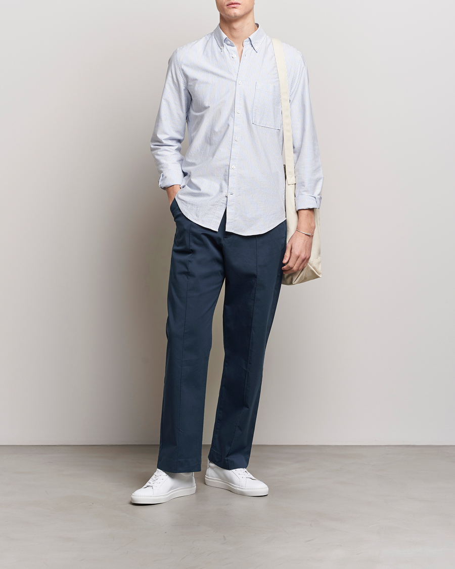 Mies | Housut | NN07 | Tauber Pleated Trousers Navy Blue