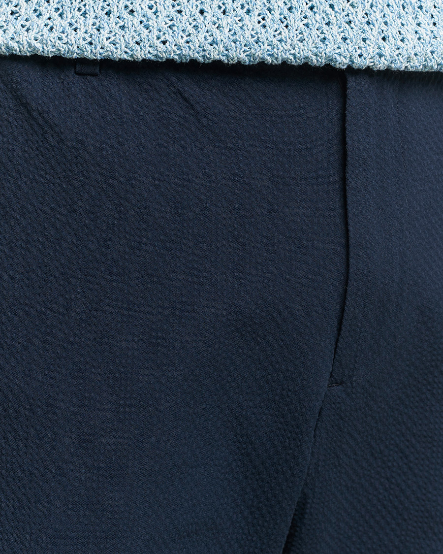 Mies | Housut | NN07 | Billie Seersucker Drawstring Trousers Navy Blue