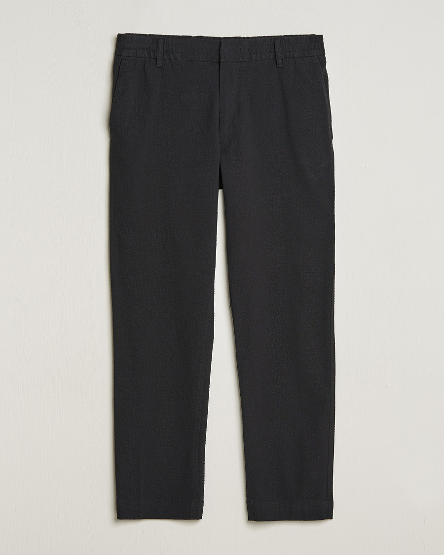 Mies | Housut | NN07 | Billie Seersucker Drawstring Trousers Black
