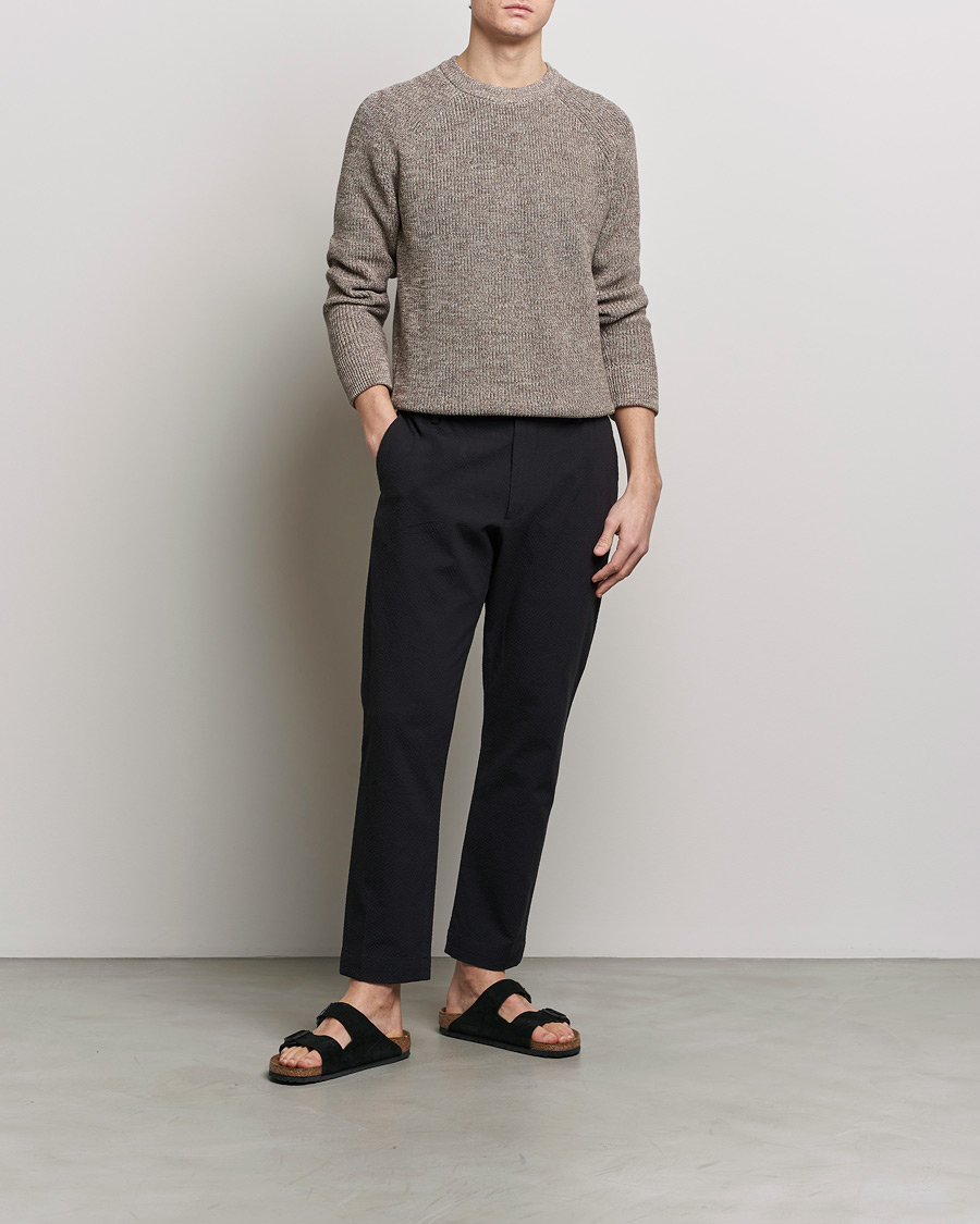 Mies | Housut | NN07 | Billie Seersucker Drawstring Trousers Black