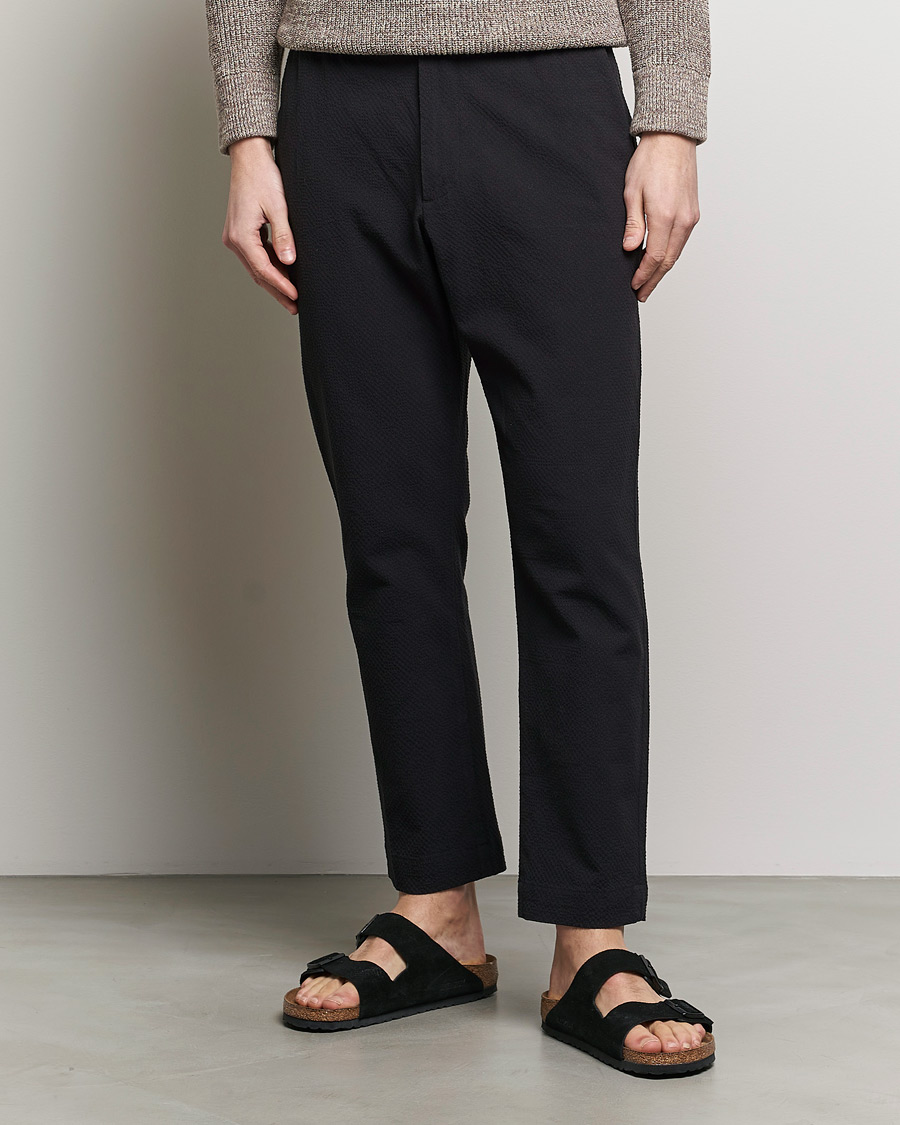 Mies | Housut | NN07 | Billie Seersucker Drawstring Trousers Black