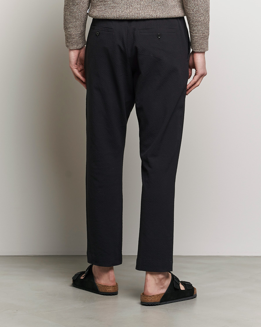 Mies | Housut | NN07 | Billie Seersucker Drawstring Trousers Black