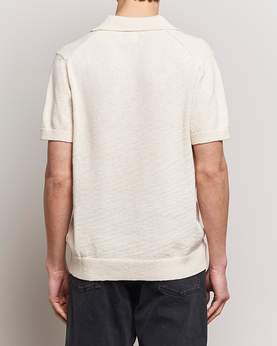 Mies | Pikeet | NN07 | Ryan Open Collar Knitted Polo Off White