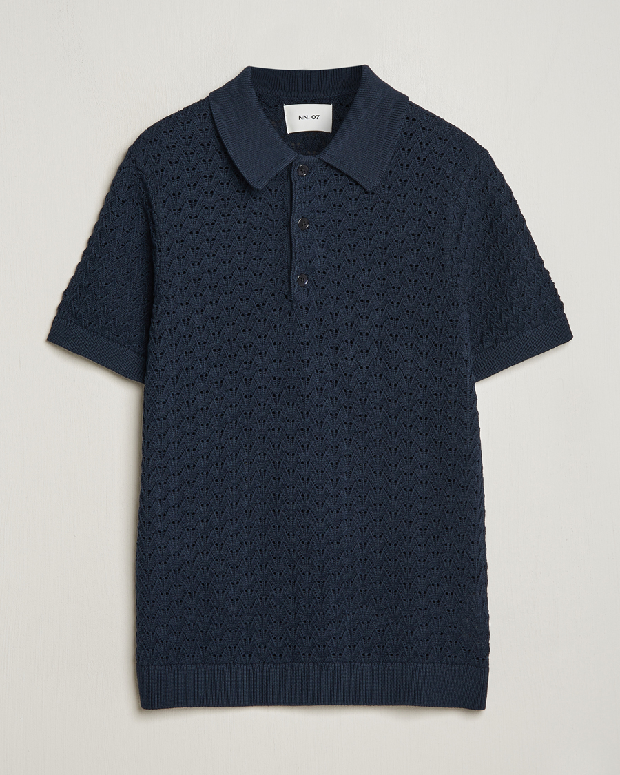 Mies | Pikeet | NN07 | Manuel Structured Polo Navy Blue