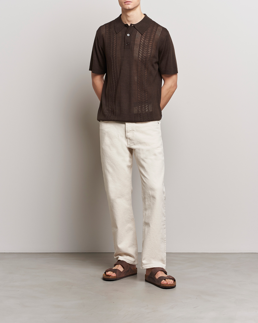 Mies | Pikeet | NN07 | Thor Knitted Polo Slate Brown