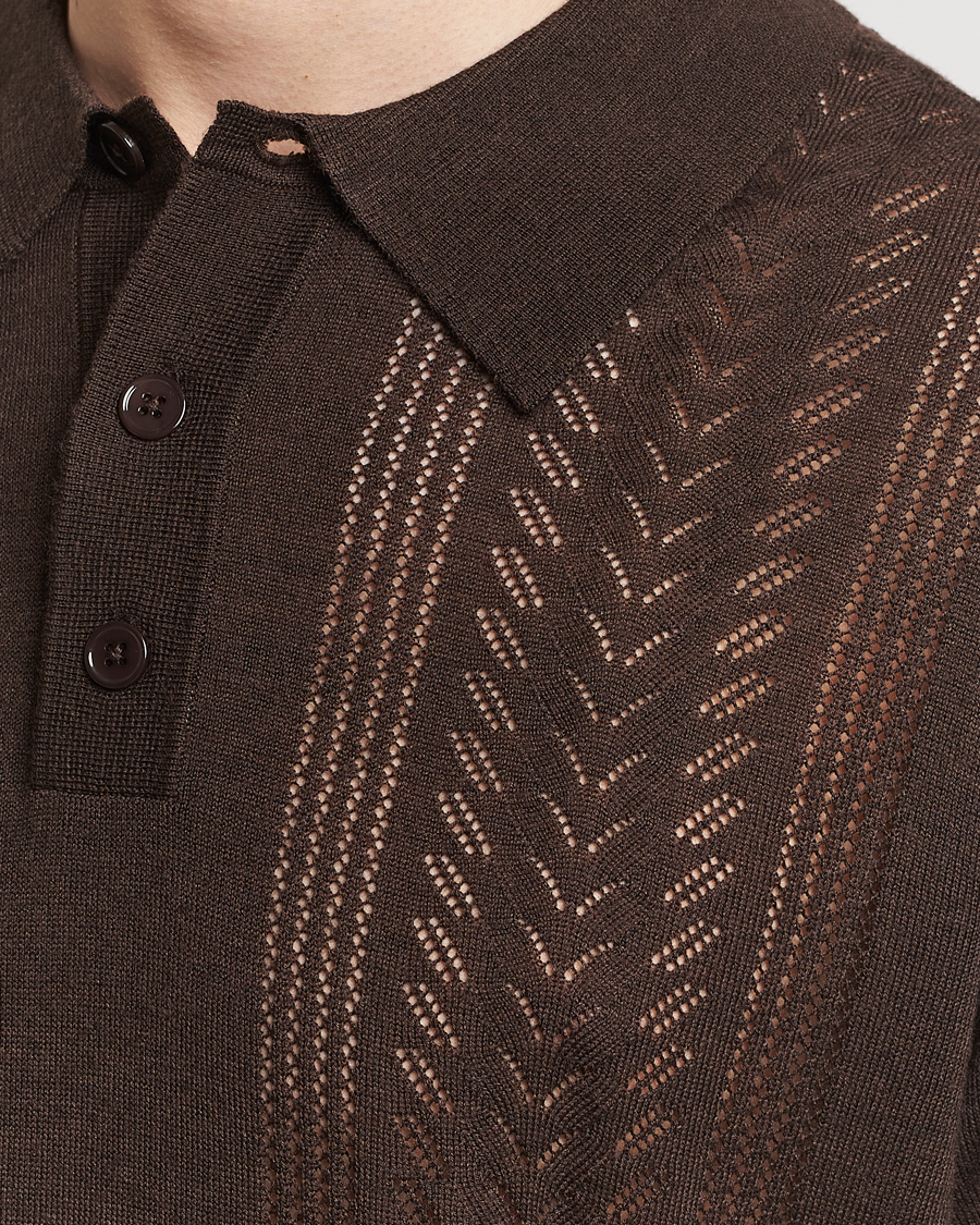 Mies | Pikeet | NN07 | Thor Knitted Polo Slate Brown