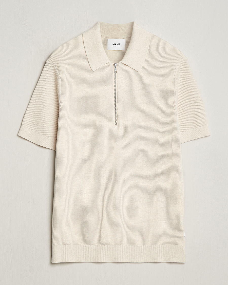 Mies | Pikeet | NN07 | Hansie Zip Polo Ecru