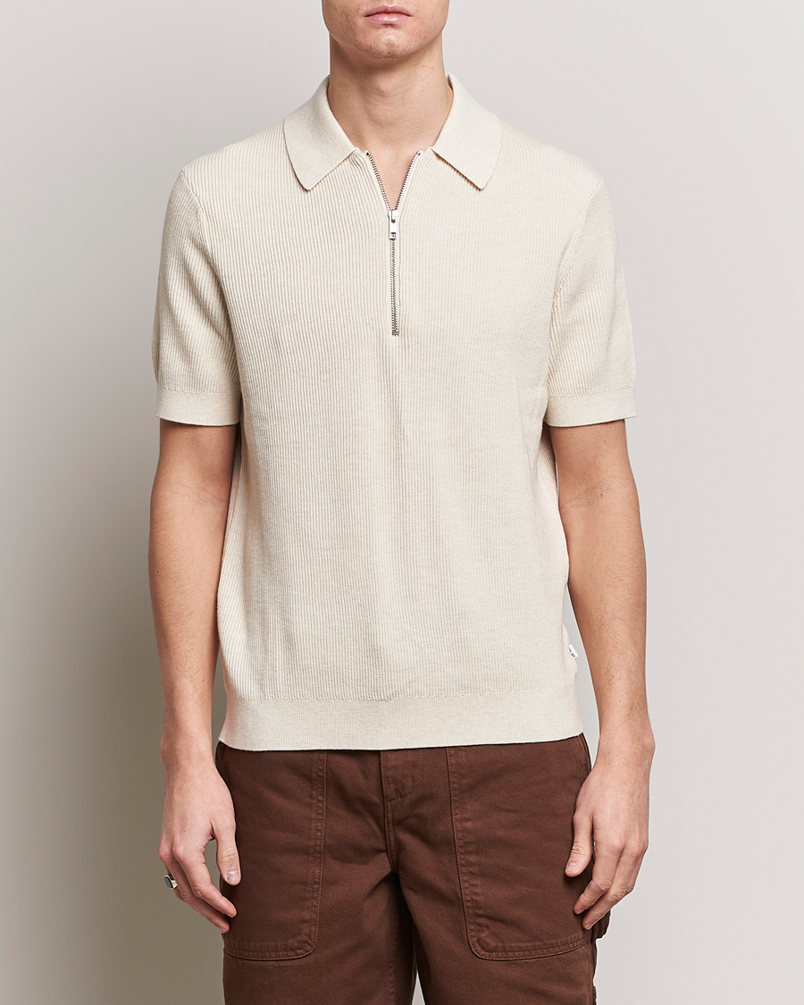 Mies | Pikeet | NN07 | Hansie Zip Polo Ecru