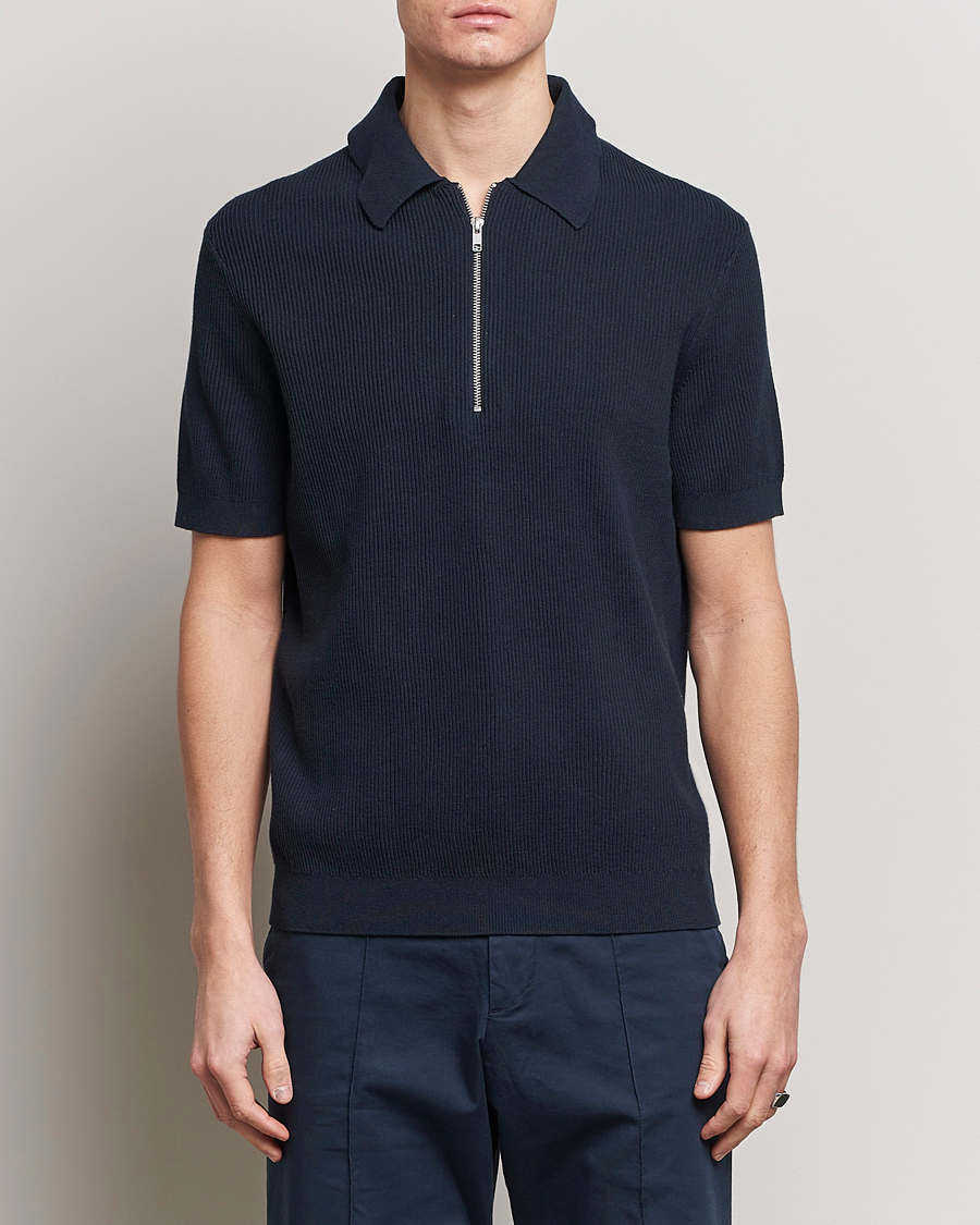 Mies | Pikeet | NN07 | Hansie Zip Polo Navy Blue