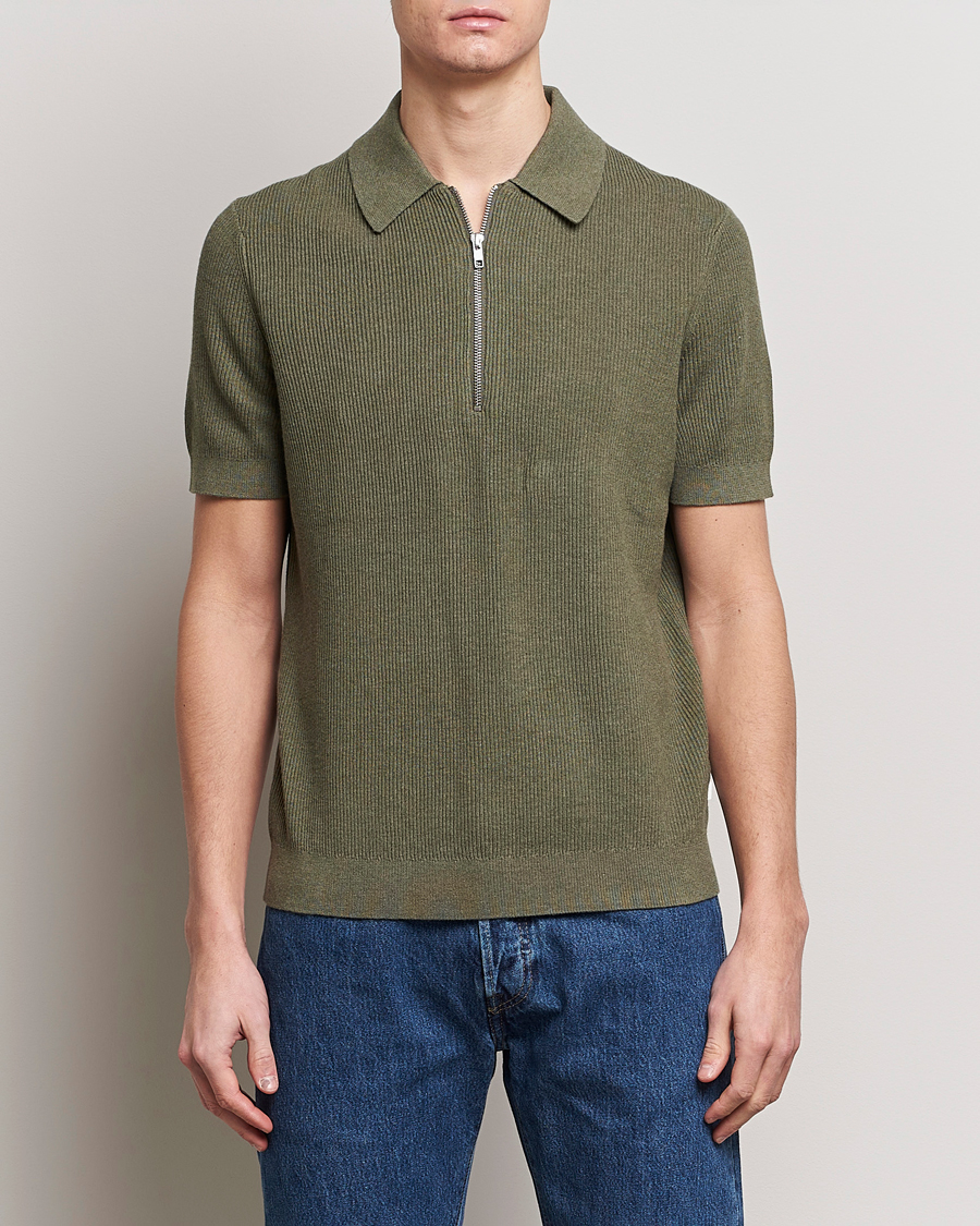 Mies | Pikeet | NN07 | Hansie Zip Polo Capers Green