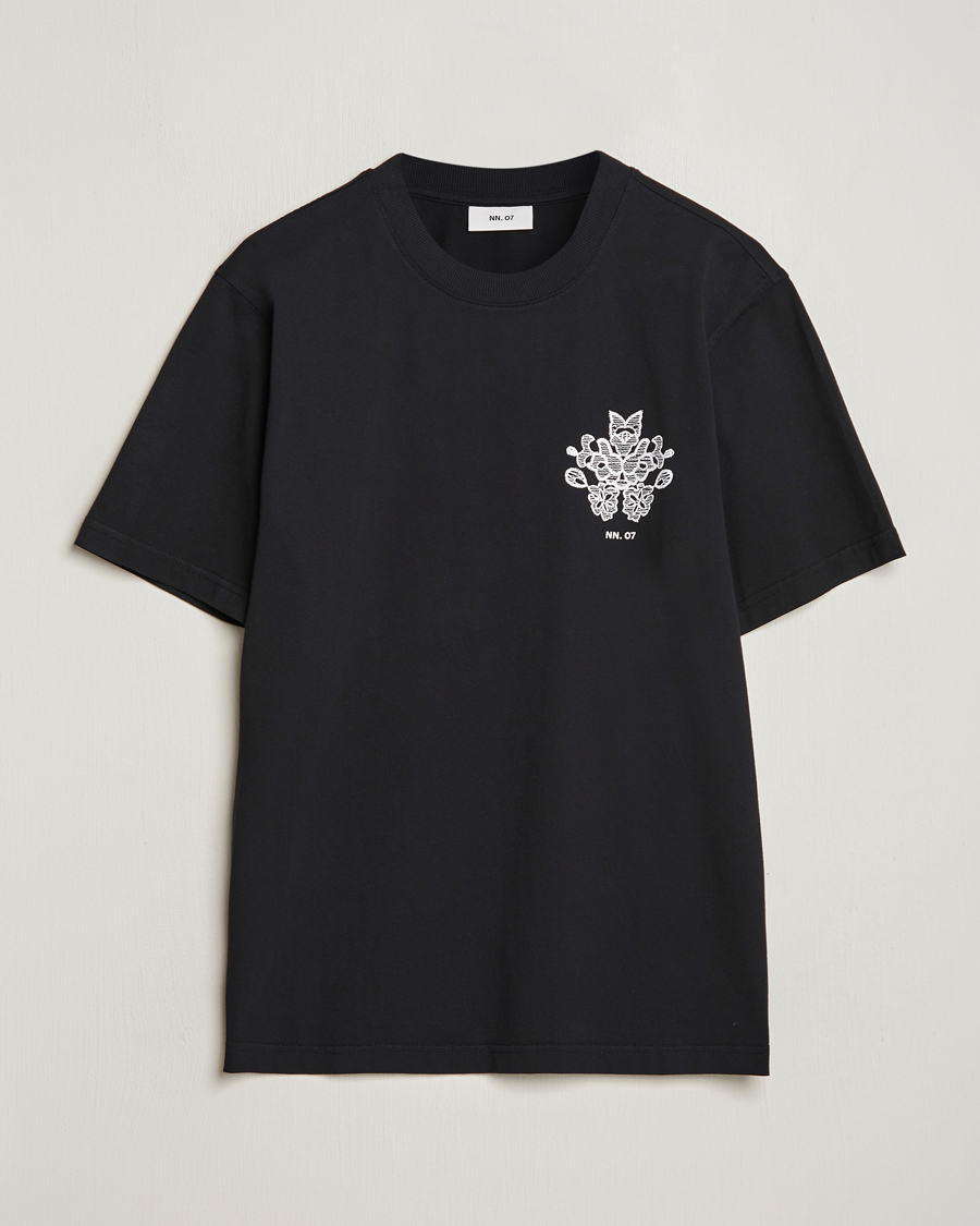Mies | T-paidat | NN07 | Adam Printed Crew Neck T-Shirt Black