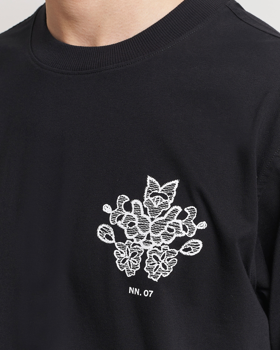 Mies | T-paidat | NN07 | Adam Printed Crew Neck T-Shirt Black