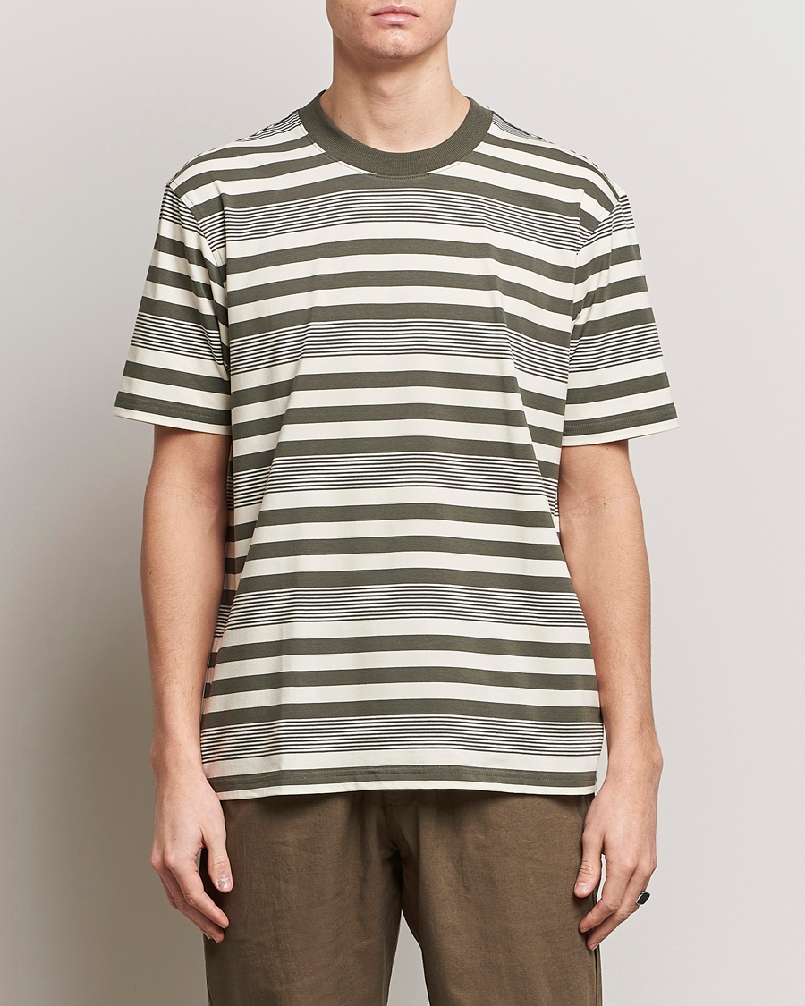 Mies | T-paidat | NN07 | Adam Striped Crew Neck T-Shirt Capers Green