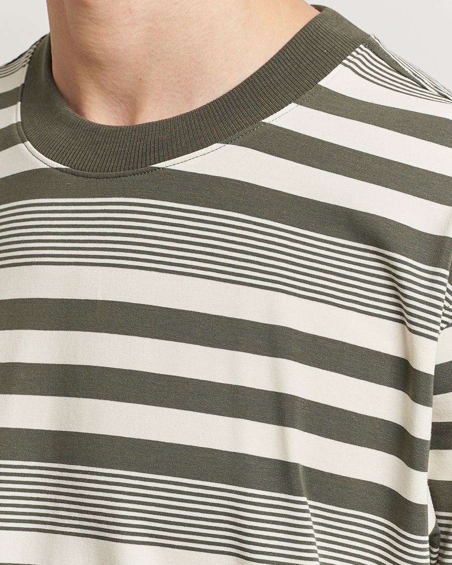 Mies | T-paidat | NN07 | Adam Striped Crew Neck T-Shirt Capers Green