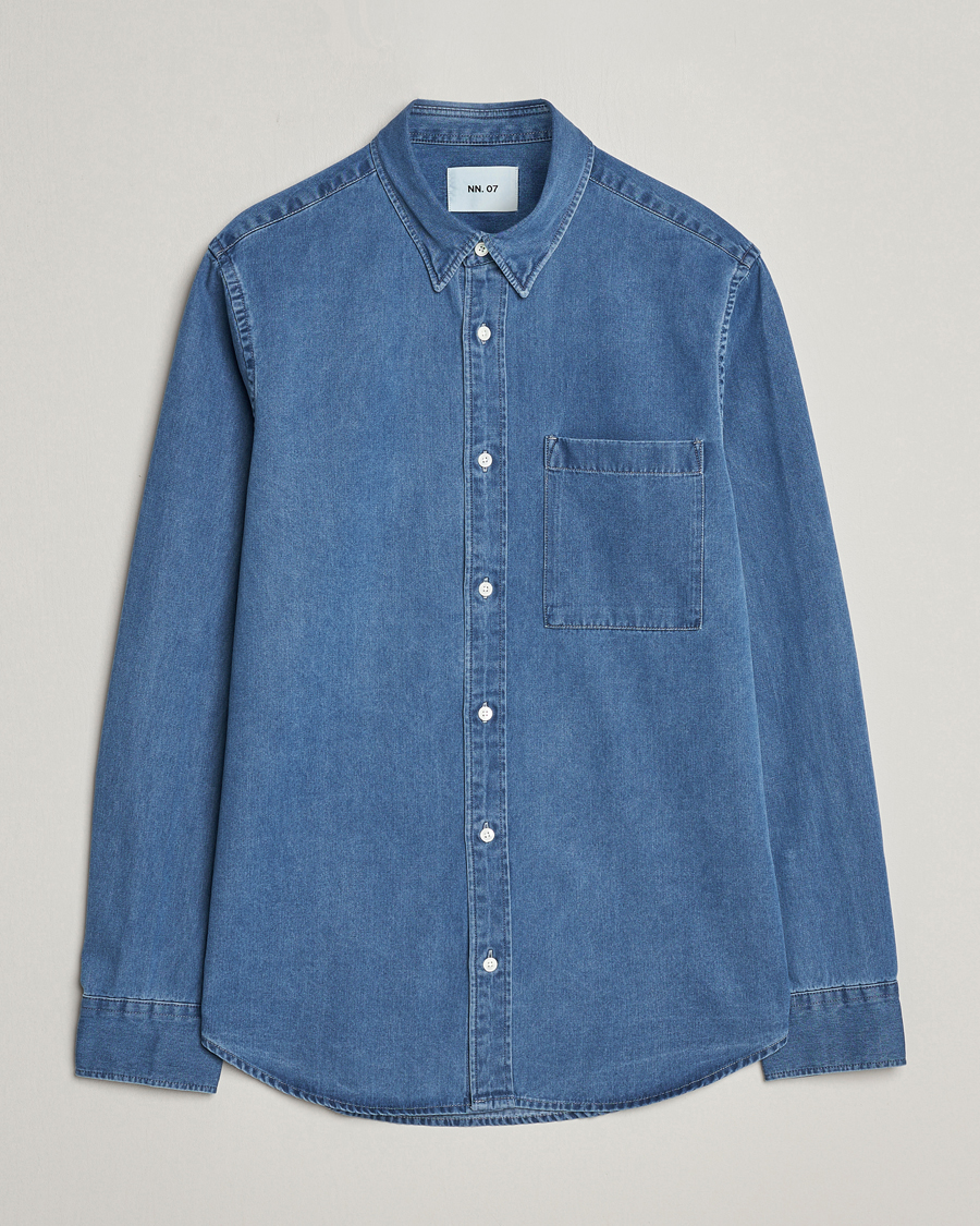 Mies | Kauluspaidat | NN07 | Cohen Denim Shirt Light Indigo