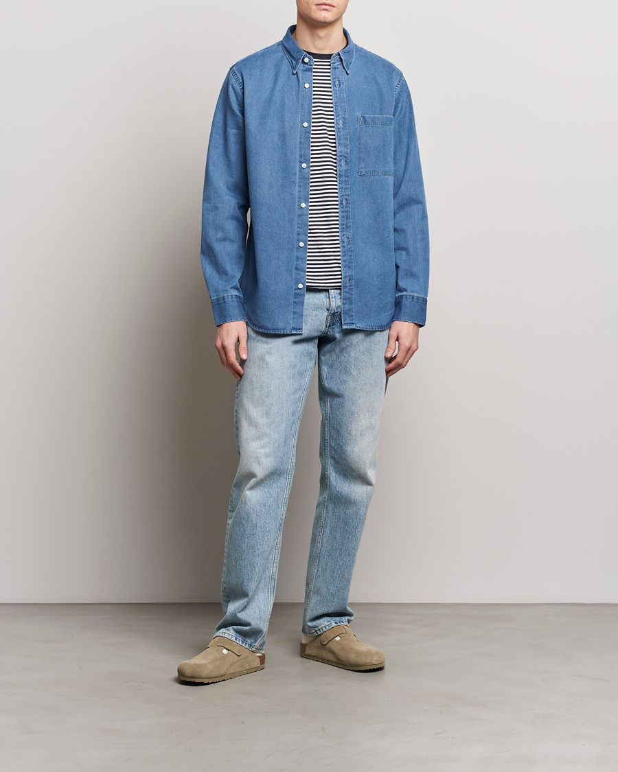 Mies | Kauluspaidat | NN07 | Cohen Denim Shirt Light Indigo