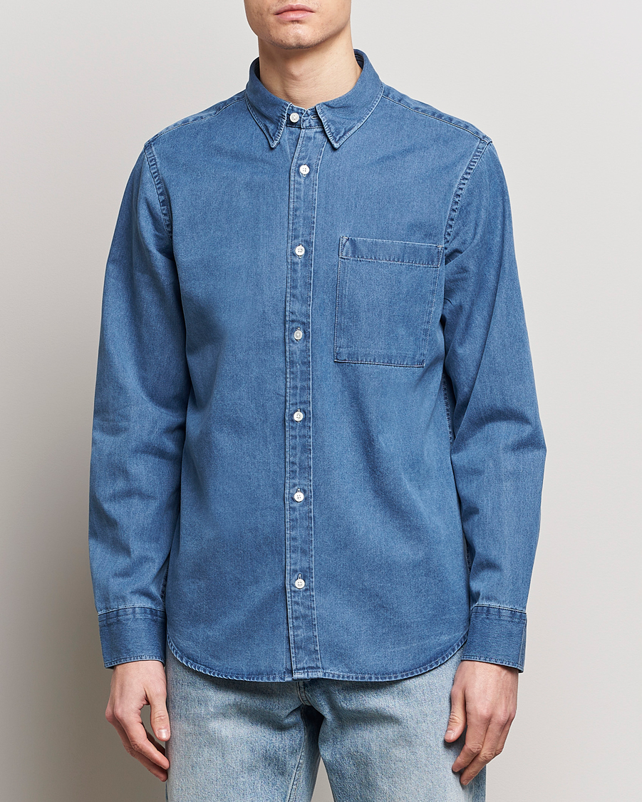 Mies | Kauluspaidat | NN07 | Cohen Denim Shirt Light Indigo