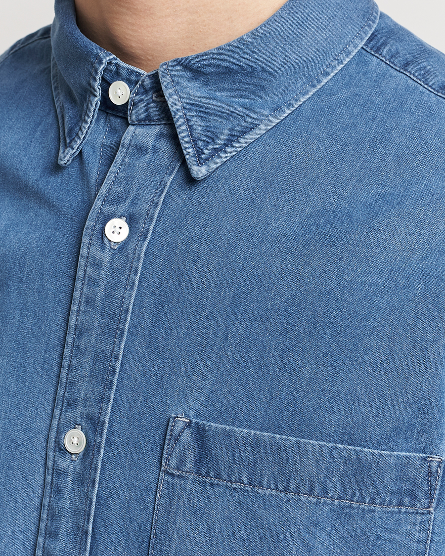 Mies | Kauluspaidat | NN07 | Cohen Denim Shirt Light Indigo