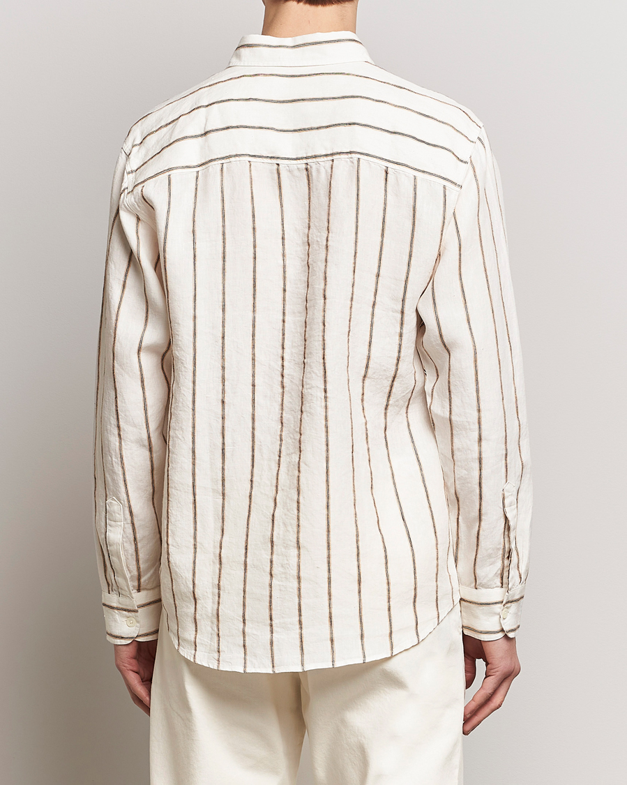 Mies | Kauluspaidat | NN07 | Quinsy Striped Linen Shirt Ecru Multi