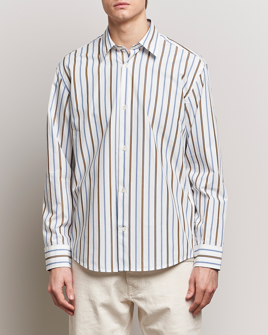 Mies | Rennot | NN07 | Freddy Poplin Striped Shirt Multi