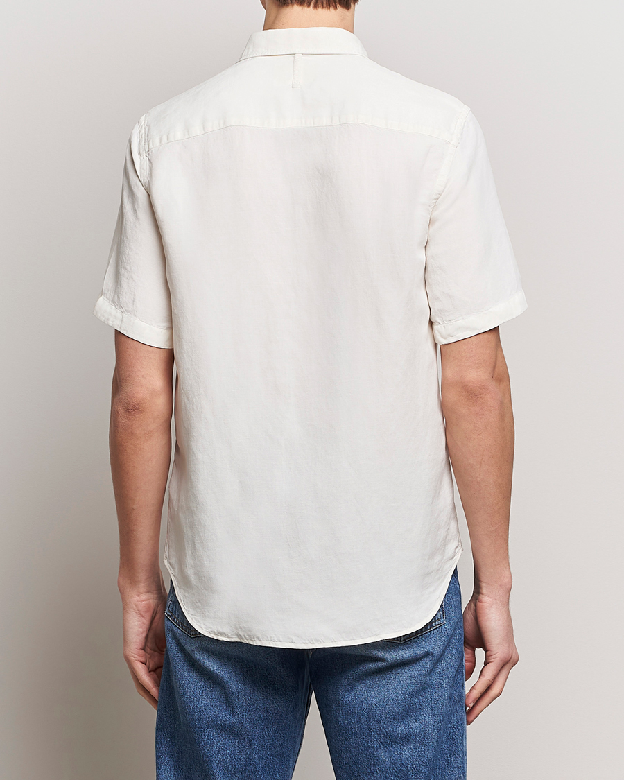 Mies | Kauluspaidat | NN07 | Arne Tencel/Linen Short Sleeve Shirt White