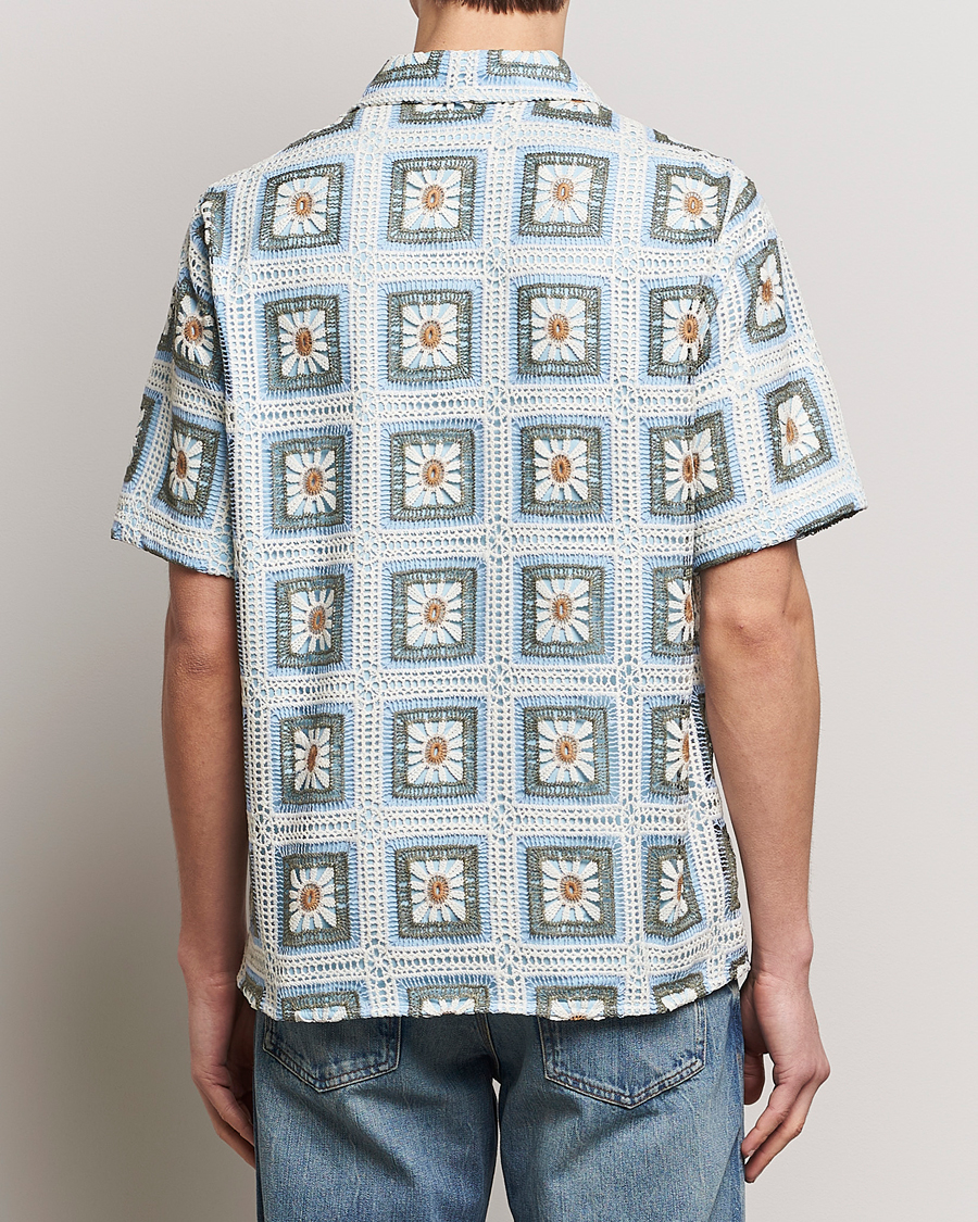 Mies | Kauluspaidat | NN07 | Julio Knitted Croche Flower Short Sleeve Shirt Multi