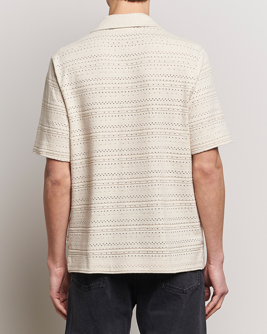 Mies | Kauluspaidat | NN07 | Julio Knitted Short Sleeve Shirt Ecru