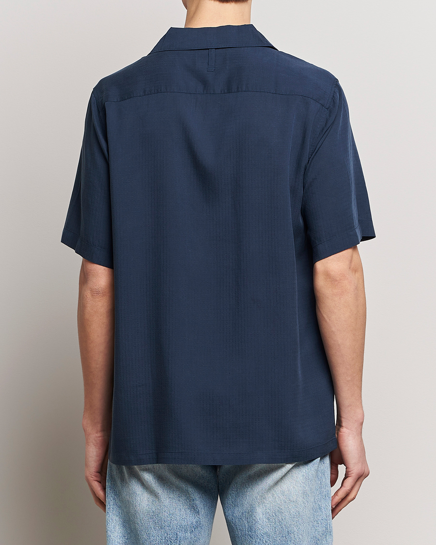 Mies | Kauluspaidat | NN07 | Julio Ripstop Short Sleeve Shirt Navy Blue