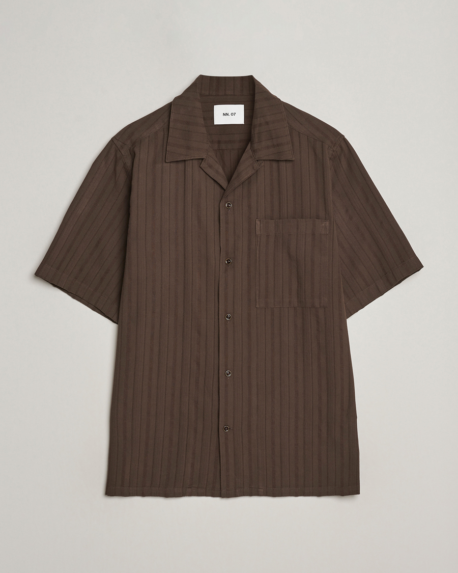 Mies | Kauluspaidat | NN07 | Julio Structured Short Sleeve Shirt Demitasse Brown