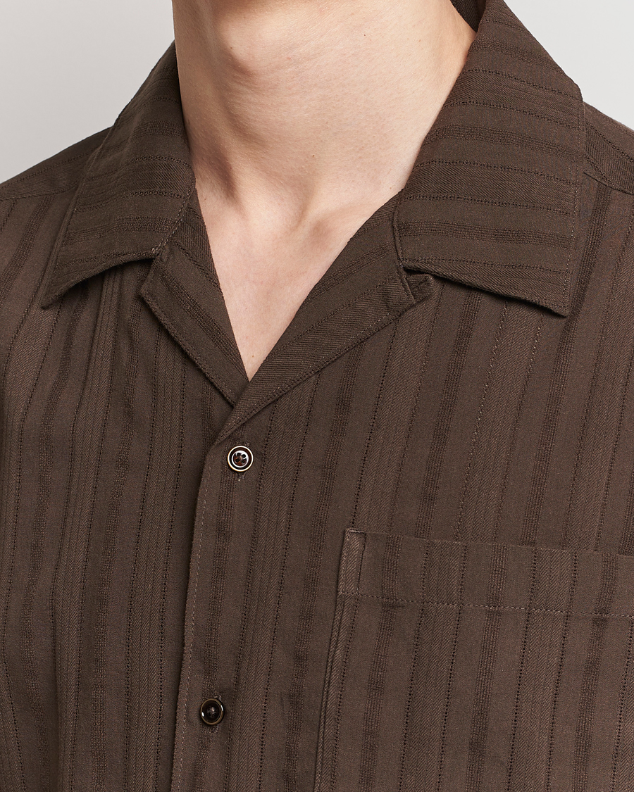 Mies | Kauluspaidat | NN07 | Julio Structured Short Sleeve Shirt Demitasse Brown