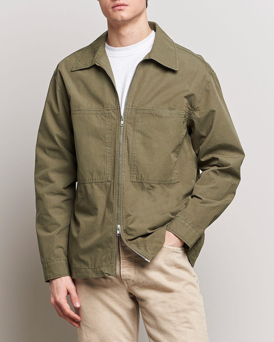 Mies | Uutuudet | NN07 | Isak Full Zip Shirt Jacket Capers Green