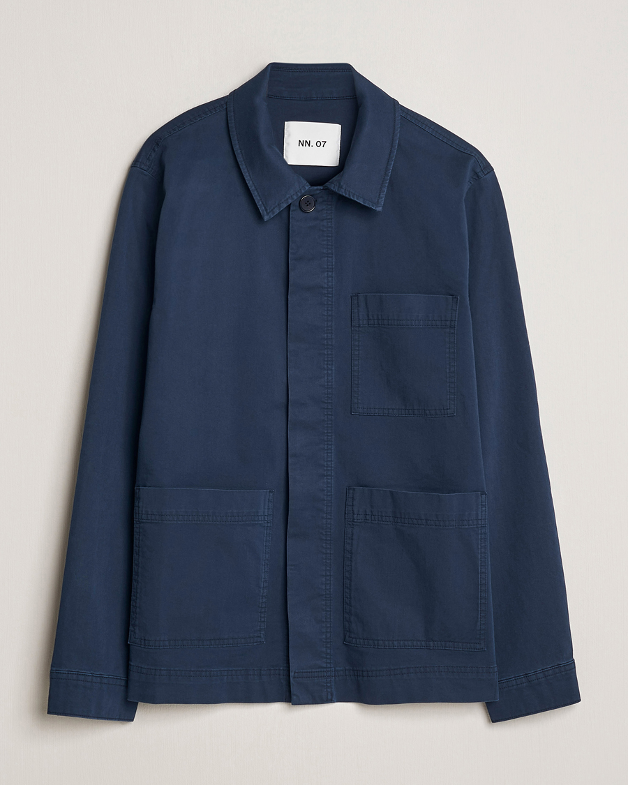 Mies | Kauluspaidat | NN07 | Olav Overshirt Navy Blue