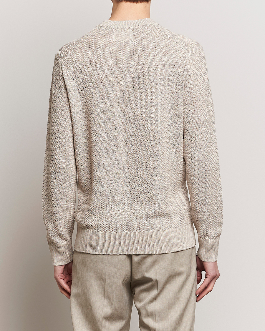 Mies | Puserot | NN07 | Jaden Knitted Linen Crew Neck Sweater Irish Cream