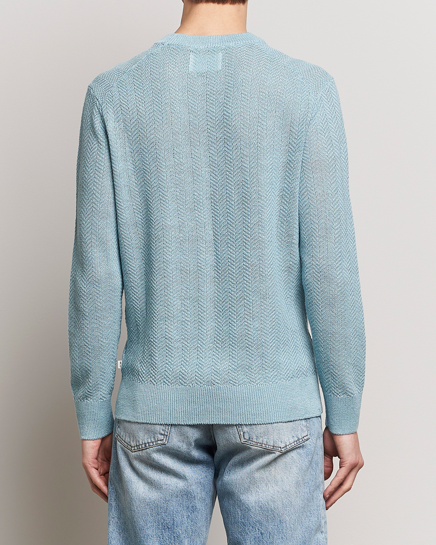 Mies | Puserot | NN07 | Jaden Knitted Linen Crew Neck Sweater Winter Sky