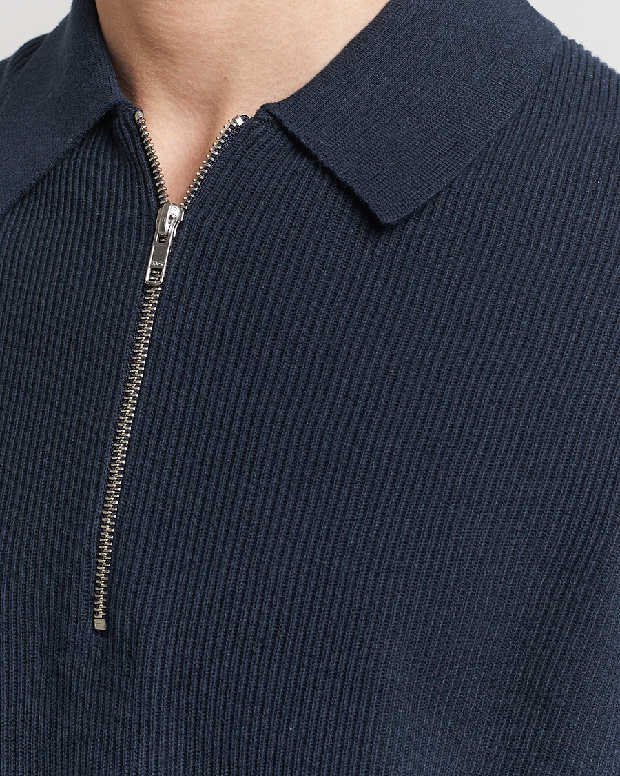 Mies | Puserot | NN07 | Hansie Knitted Half Zip Navy Blue