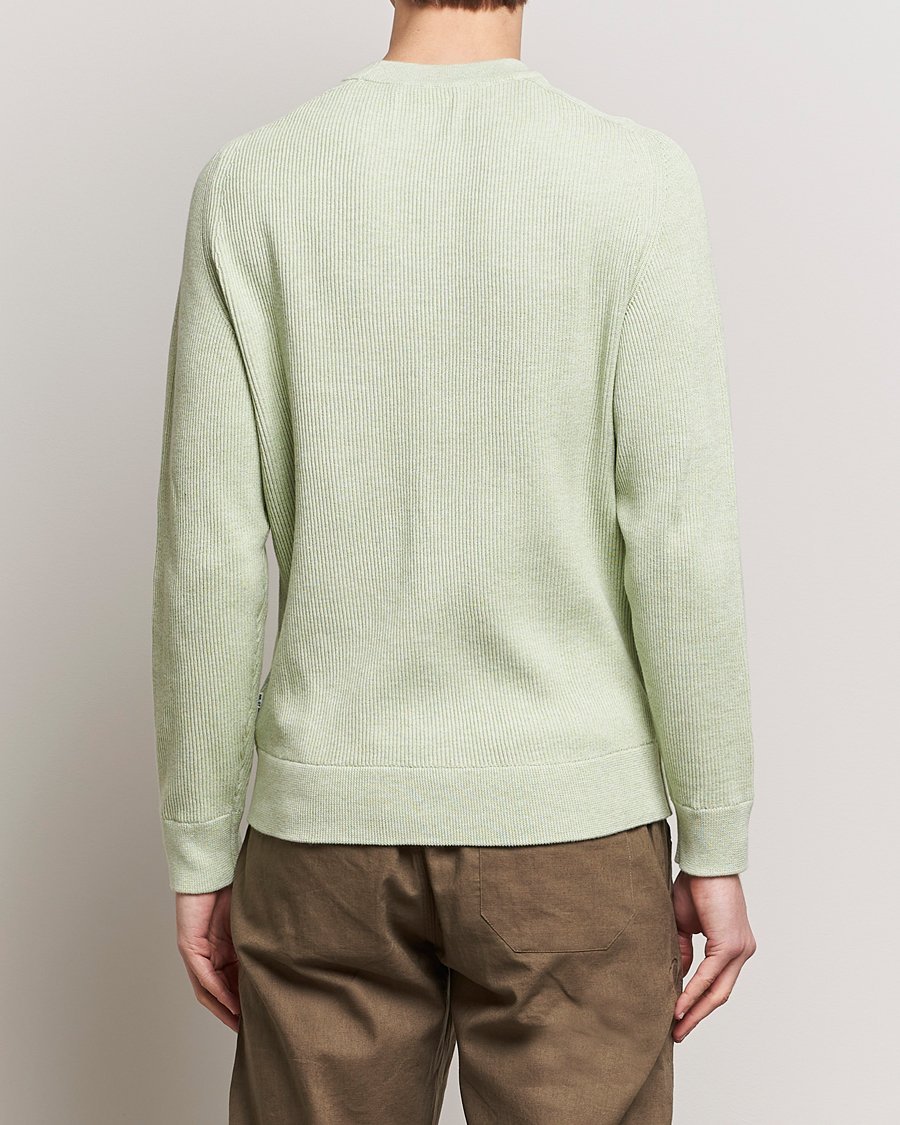 Mies | Puserot | NN07 | Kevin Cotton Knitted Sweater Lime Green