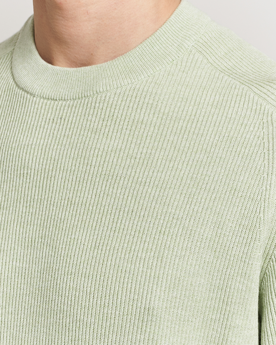 Mies | Puserot | NN07 | Kevin Cotton Knitted Sweater Lime Green