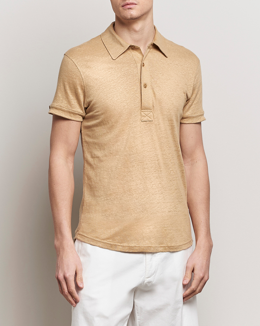 Mies | Pikeet | Orlebar Brown | Sebastian Linen Polo Biscuit